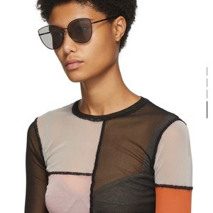 McQ Black Metal Cat Eye Sunglasses